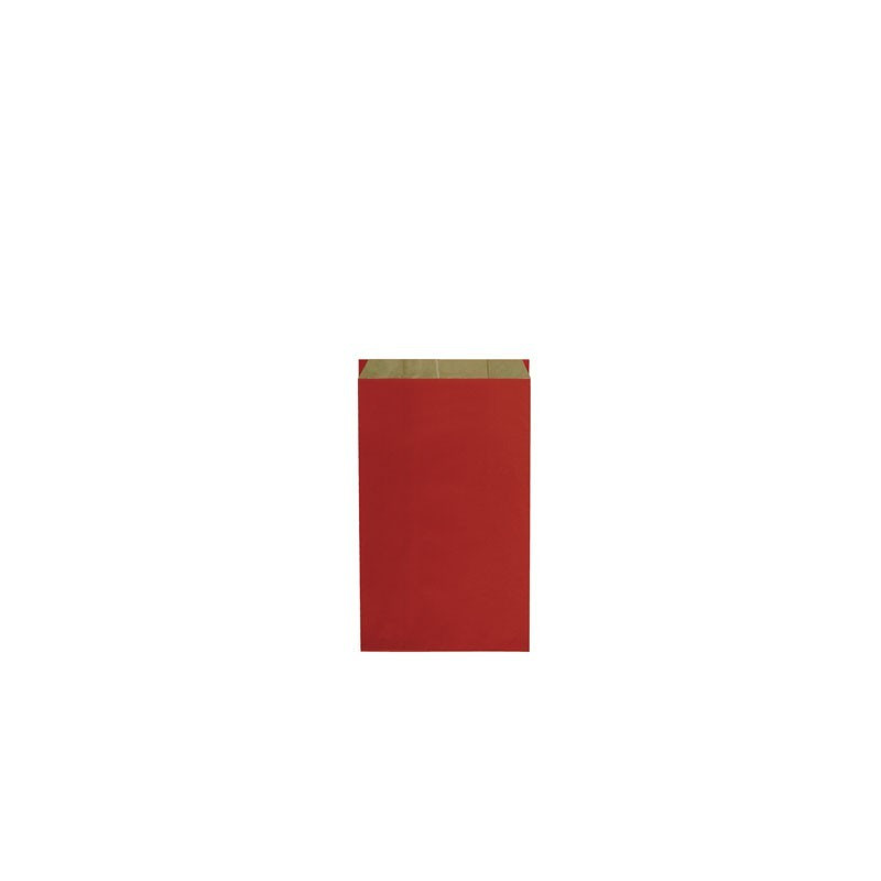 Pochette cadeau kraft unies rouge - Lot 10