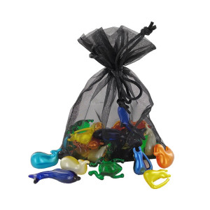 24 perles de bain animaux dans un sac en organza 