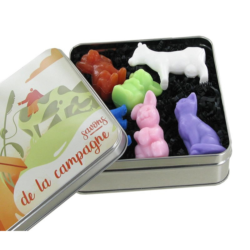 Coffret boîte allu 6 savons sujets - Campagne 