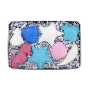 Coffret boîte allu 8 savons forme - Mer multicolore