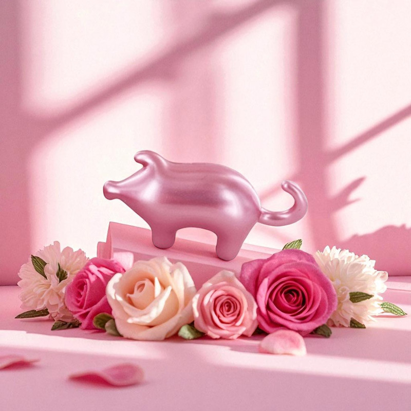 Perle de bain cochon parfum rose 