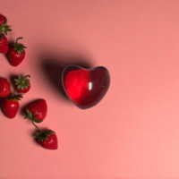 Perle de bain coeur parfum fraise 
