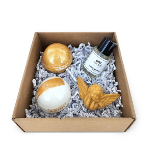 Coffret de bain dorée avec parfum
