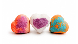 Coeurs de bain effervescents